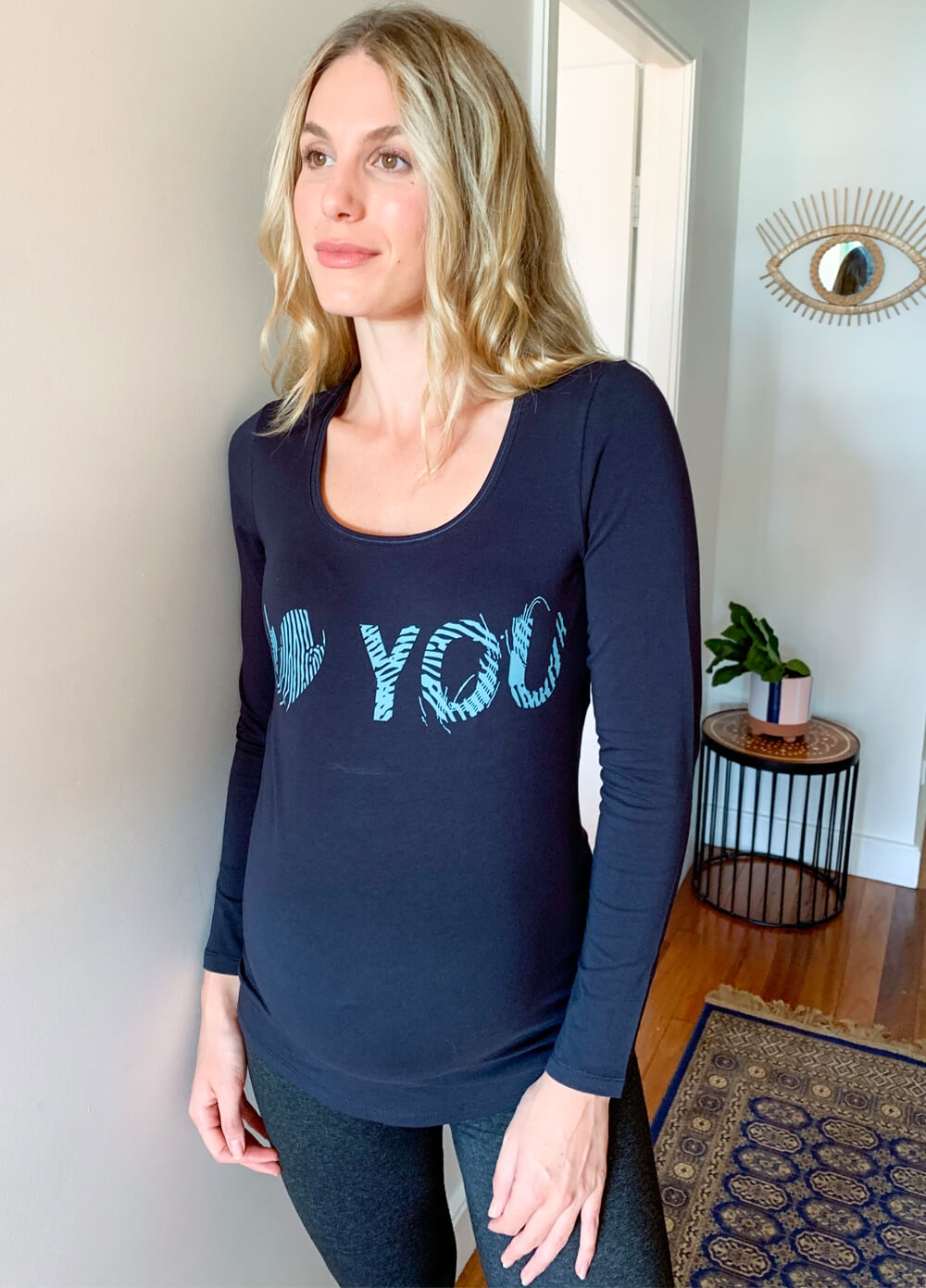 Esprit - I Heart You Maternity Tee in Navy | Queen Bee