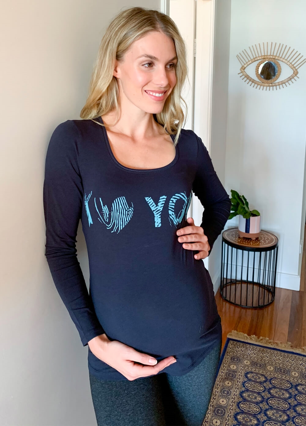 Esprit - I Heart You Maternity Tee in Navy | Queen Bee