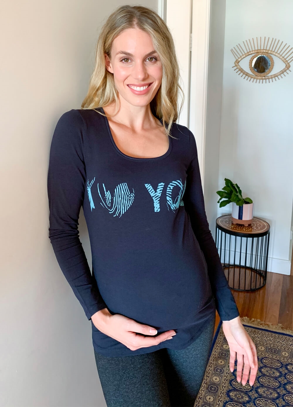 Esprit - I Heart You Maternity Tee in Navy | Queen Bee