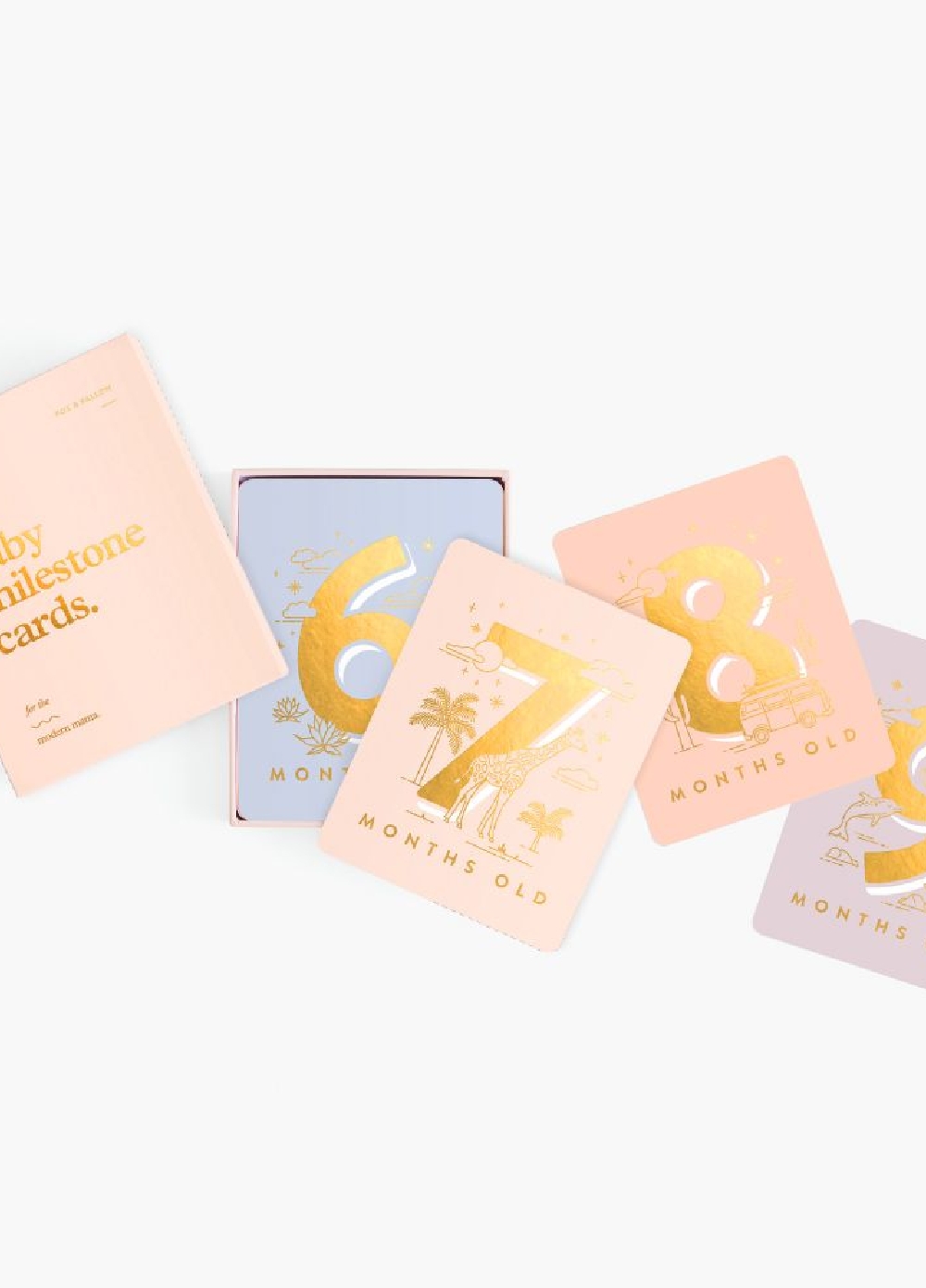 Fox & Fallow - Baby Milestone Cards in Cream | Queen Bee