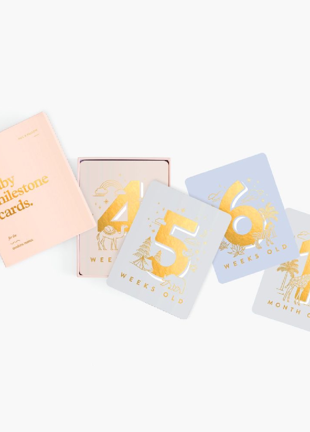 Fox & Fallow - Baby Milestone Cards in Cream | Queen Bee