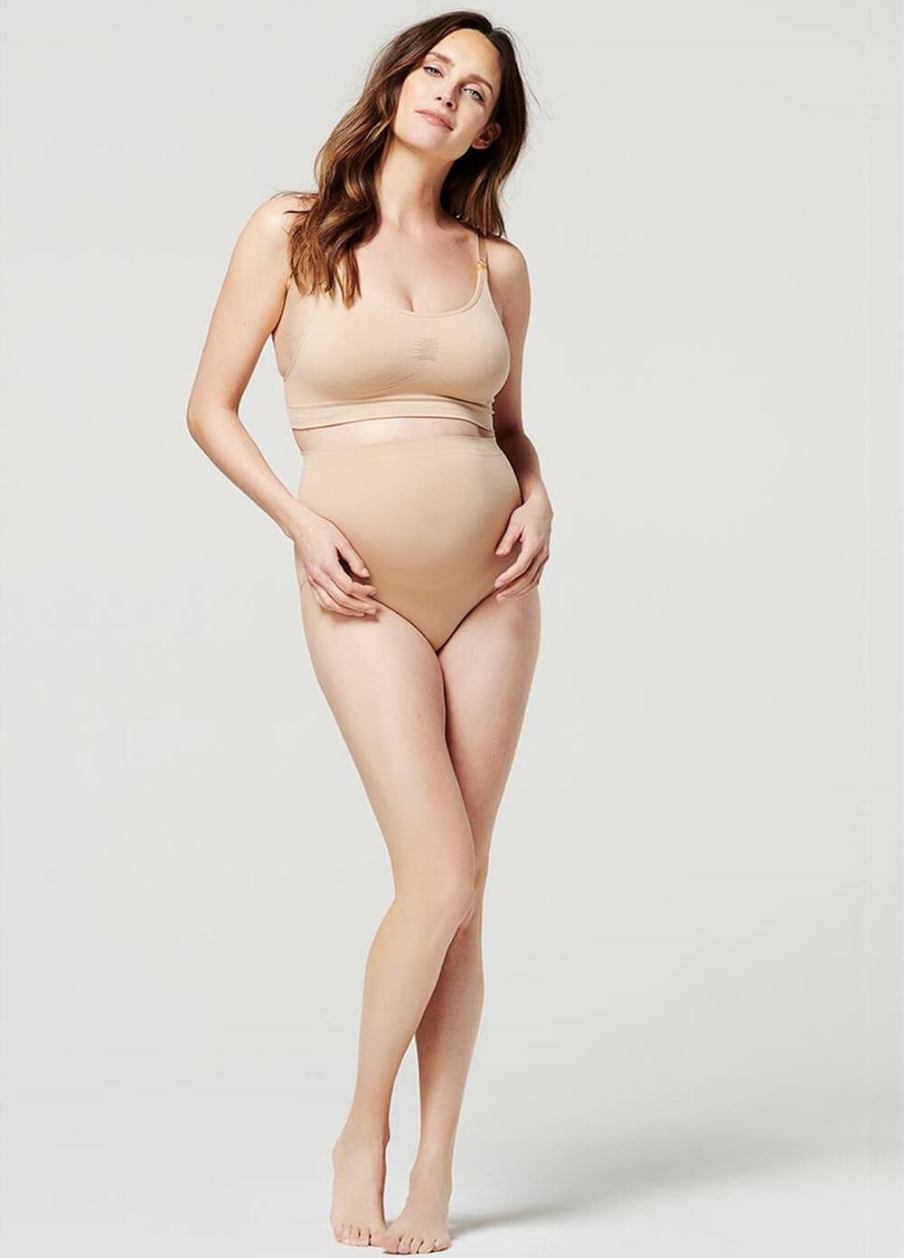 Seamless Over Belly Maternity Briefs in Nude by Noppies