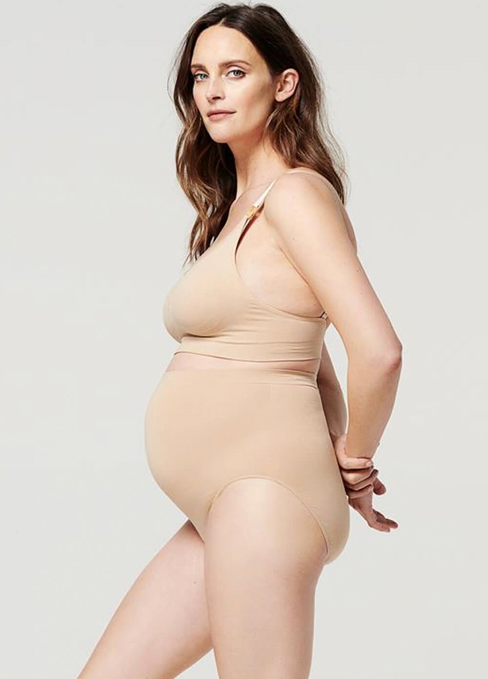 Seamless Over Belly Maternity Briefs in Nude by Noppies