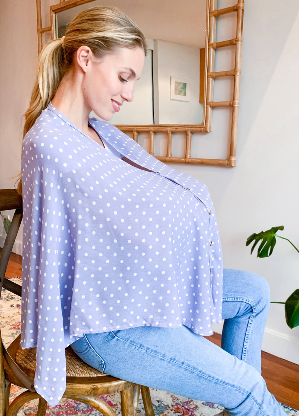 Lait & Co - Nursing Couverture in Blue Polkadot | Queen Bee