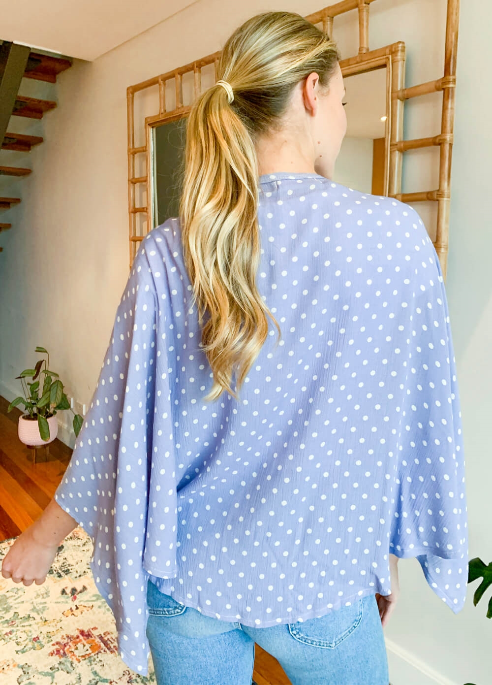 Lait & Co - Nursing Couverture in Blue Polkadot | Queen Bee