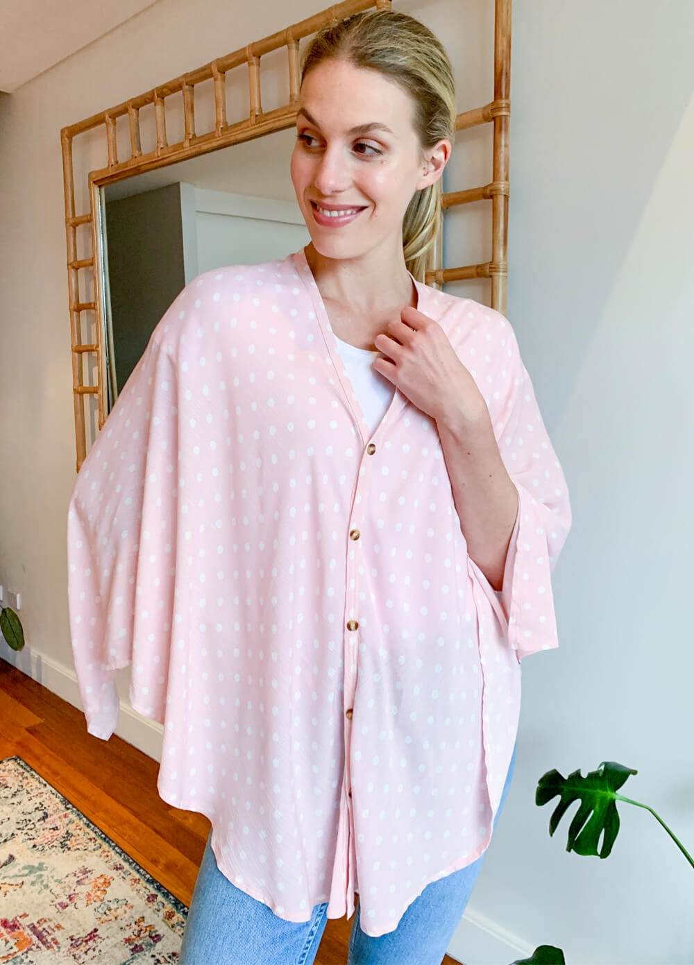 Lait & Co - Nursing Couverture in Pink Polkadot | Queen Bee