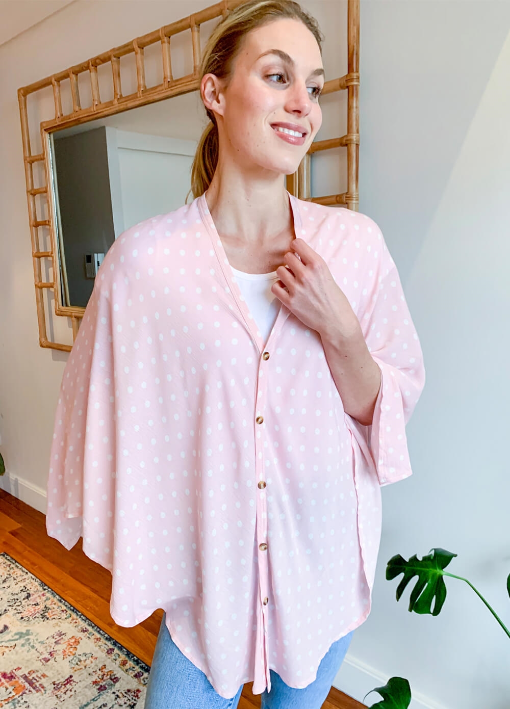 Lait & Co - Nursing Couverture in Pink Polkadot | Queen Bee