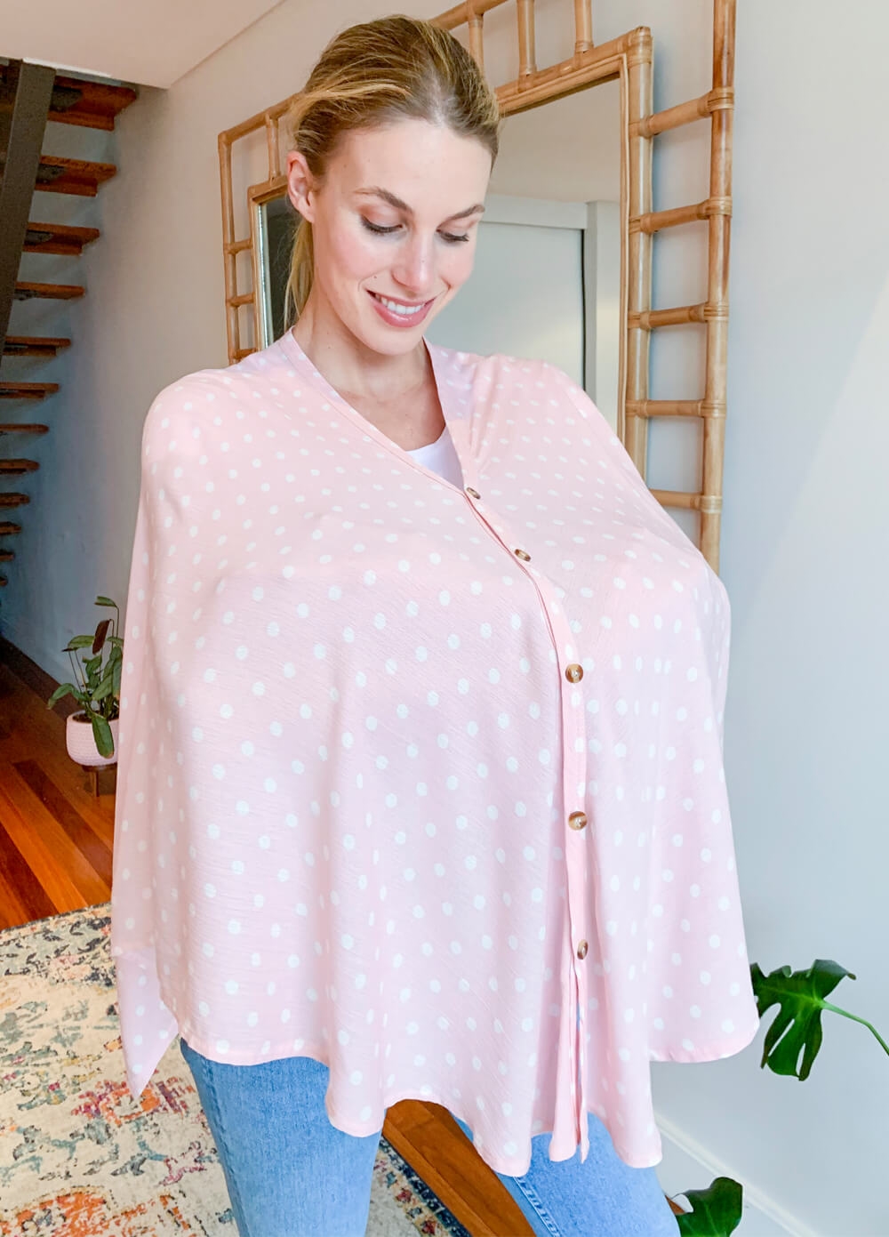 Lait & Co - Nursing Couverture in Pink Polkadot | Queen Bee