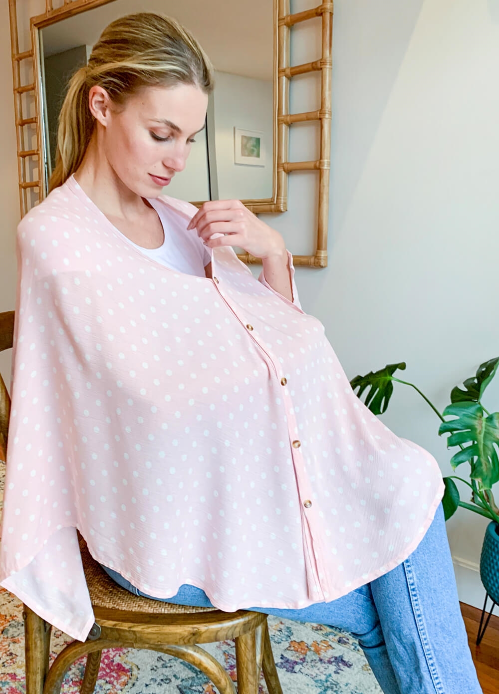 Lait & Co - Nursing Couverture in Pink Polkadot | Queen Bee