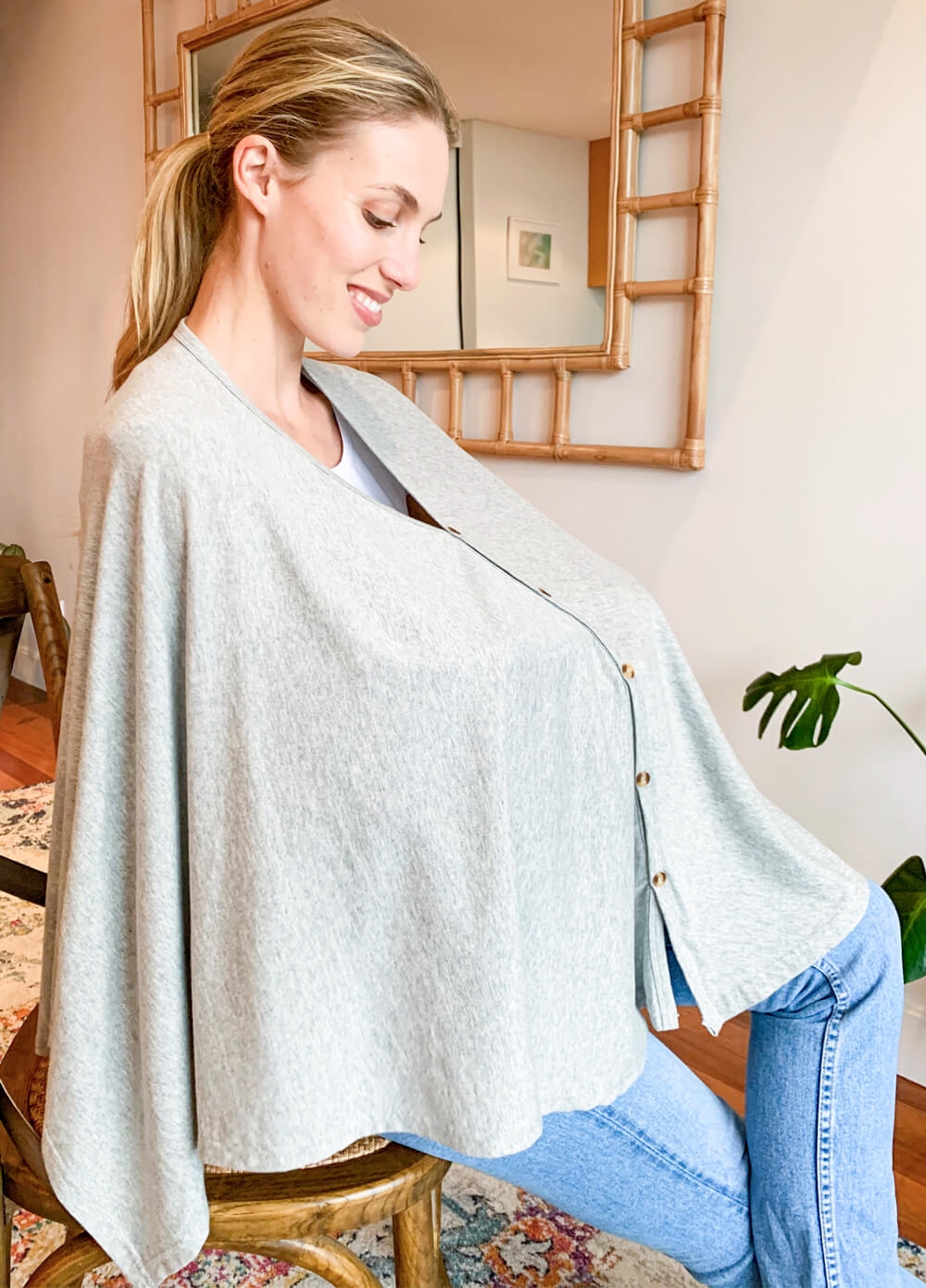 Lait & Co - Nursing Couverture in Light Grey | Queen Bee