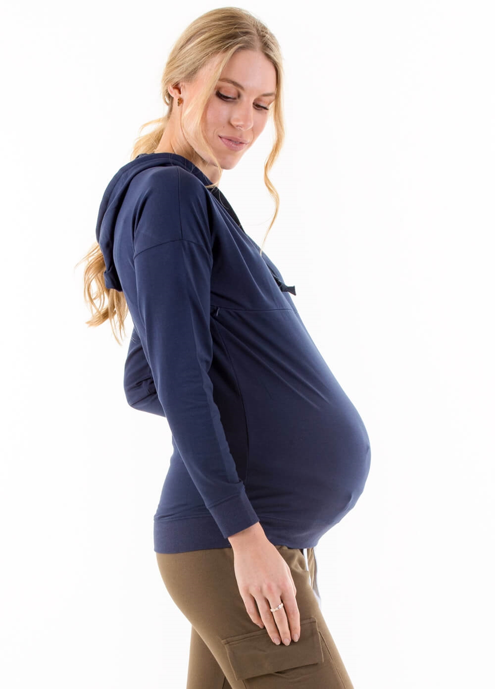 Martinique Pregnancy & Feeding Hoodie in Navy by Lait & Co