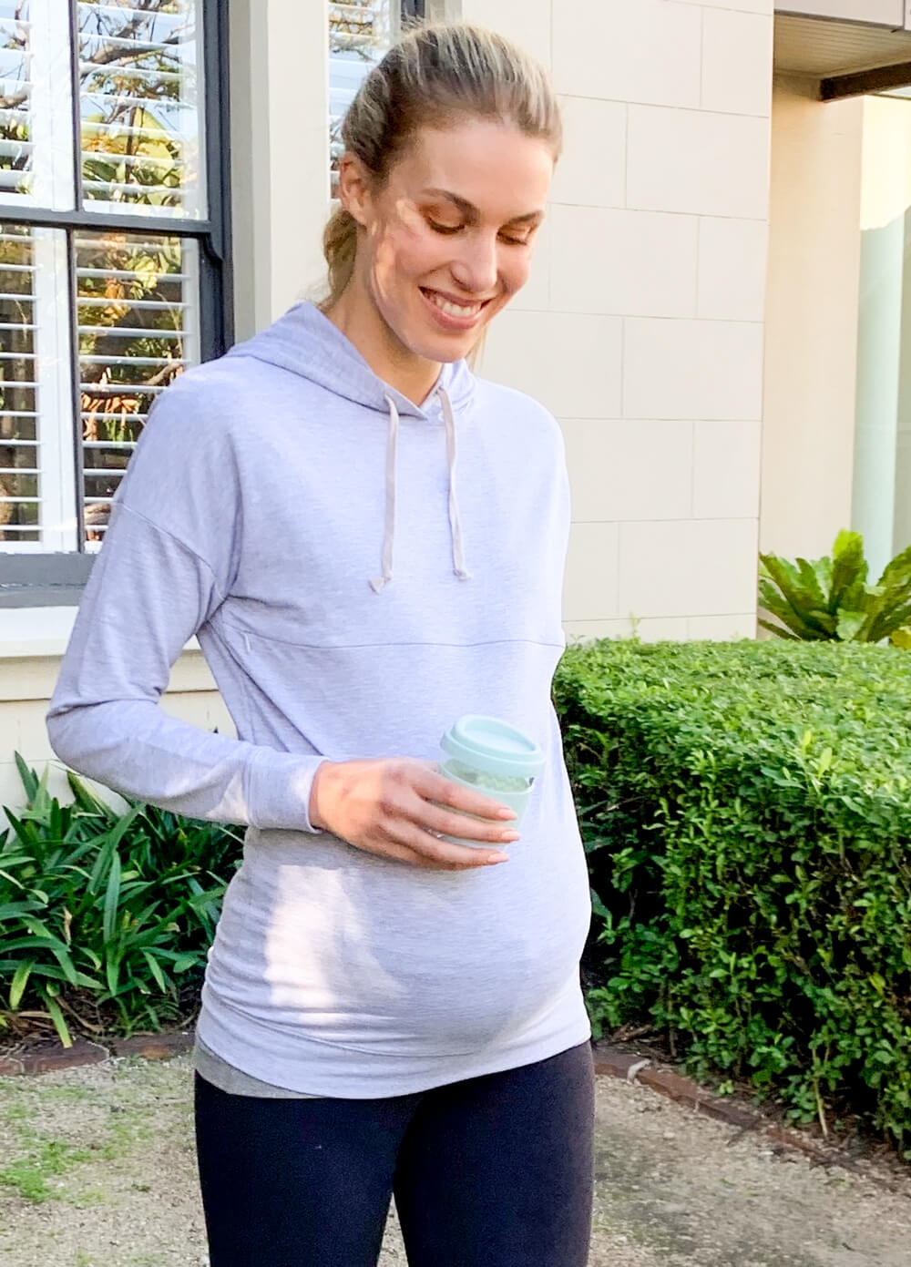 Martinique Pregnancy & Feeding Hoodie in Grey by Lait & Co