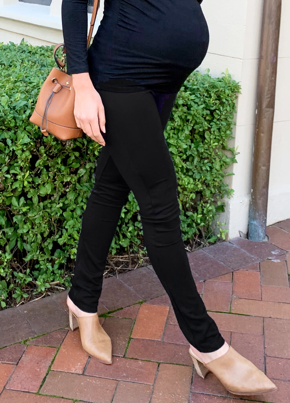 Floressa - Amber Black Ponte Maternity Slim Pants | Queen Bee