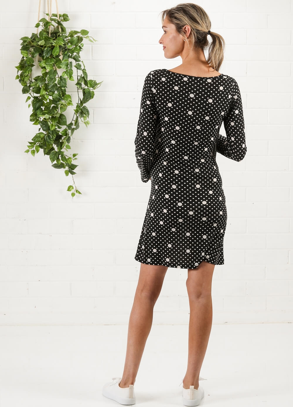 Tayla Spotted Polkadot Maternity Nursing Dress by Trimester Clothing