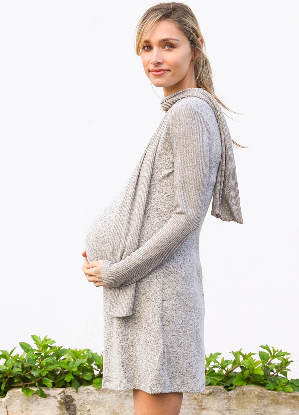 Maternal America - Scarf Tie Maternity Knit Dress | Queen Bee
