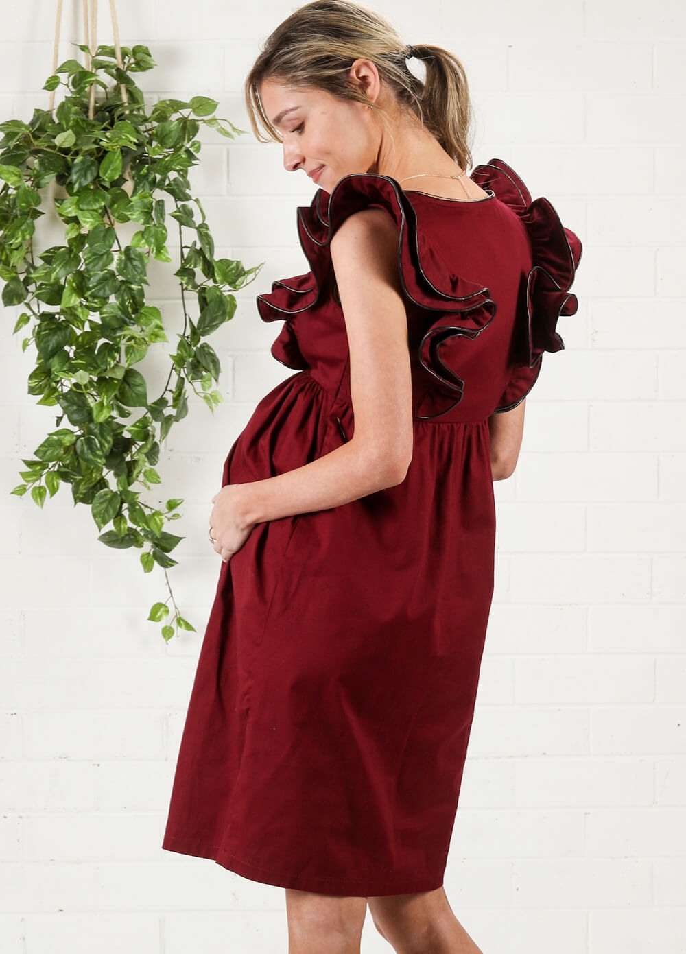 Piper Burgundy Maternity Dress by More of Me