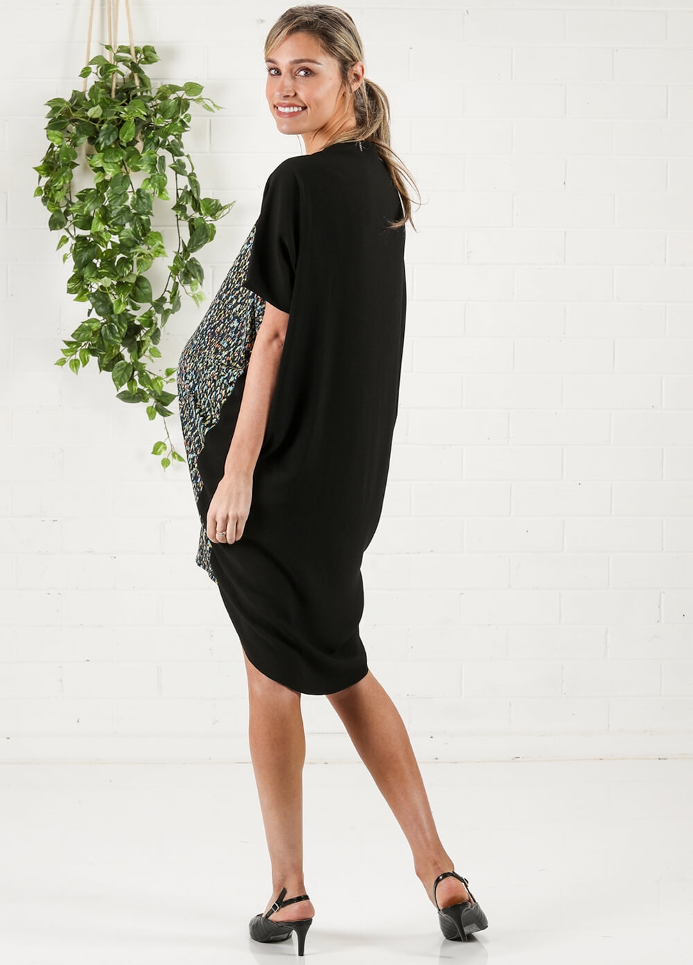 Boxy Maternity Shift Dress in Abstract Print by Maternal America 