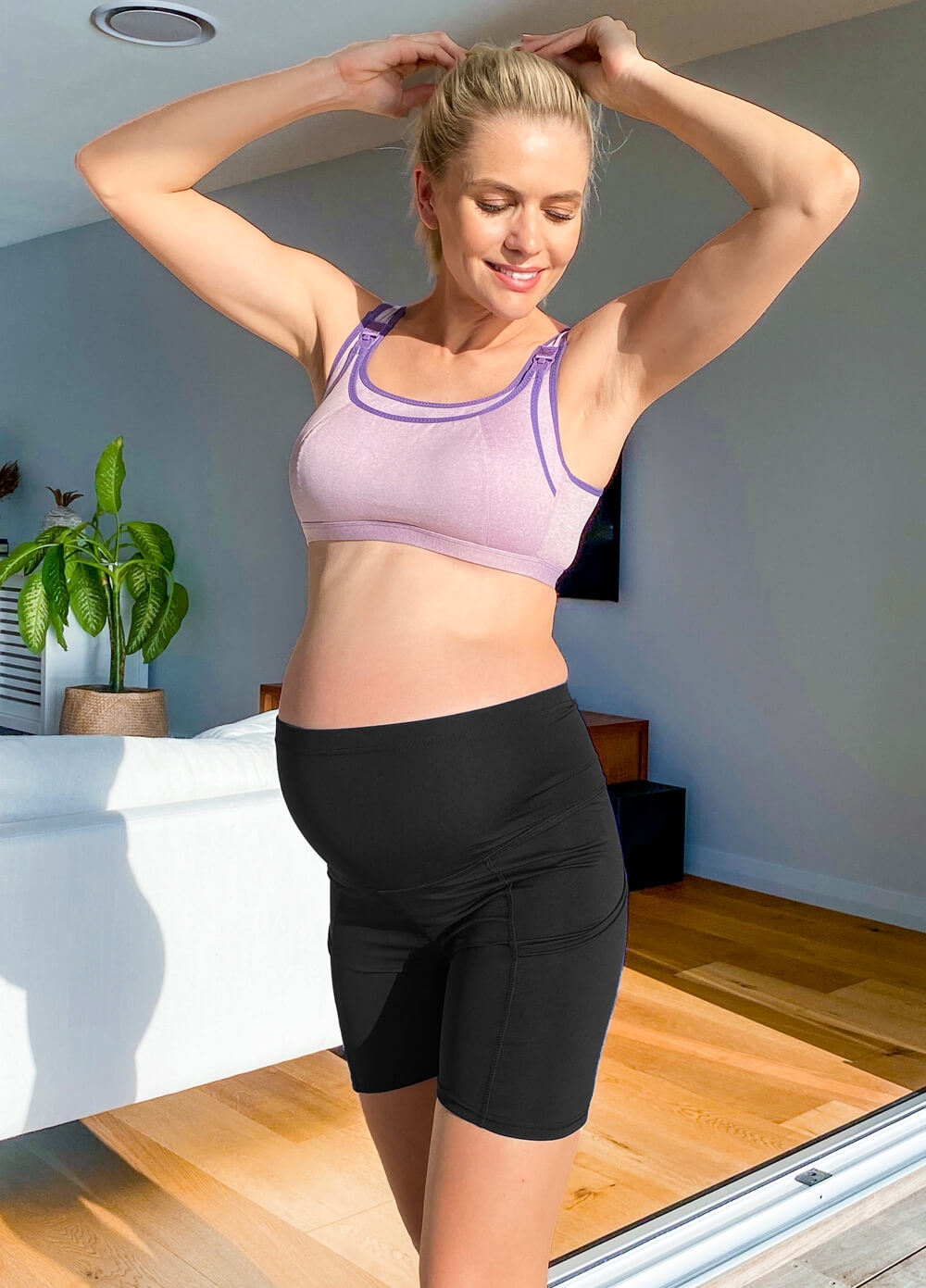 Queen Bee - Ellyse Maternity Active Bike Shorts in Black