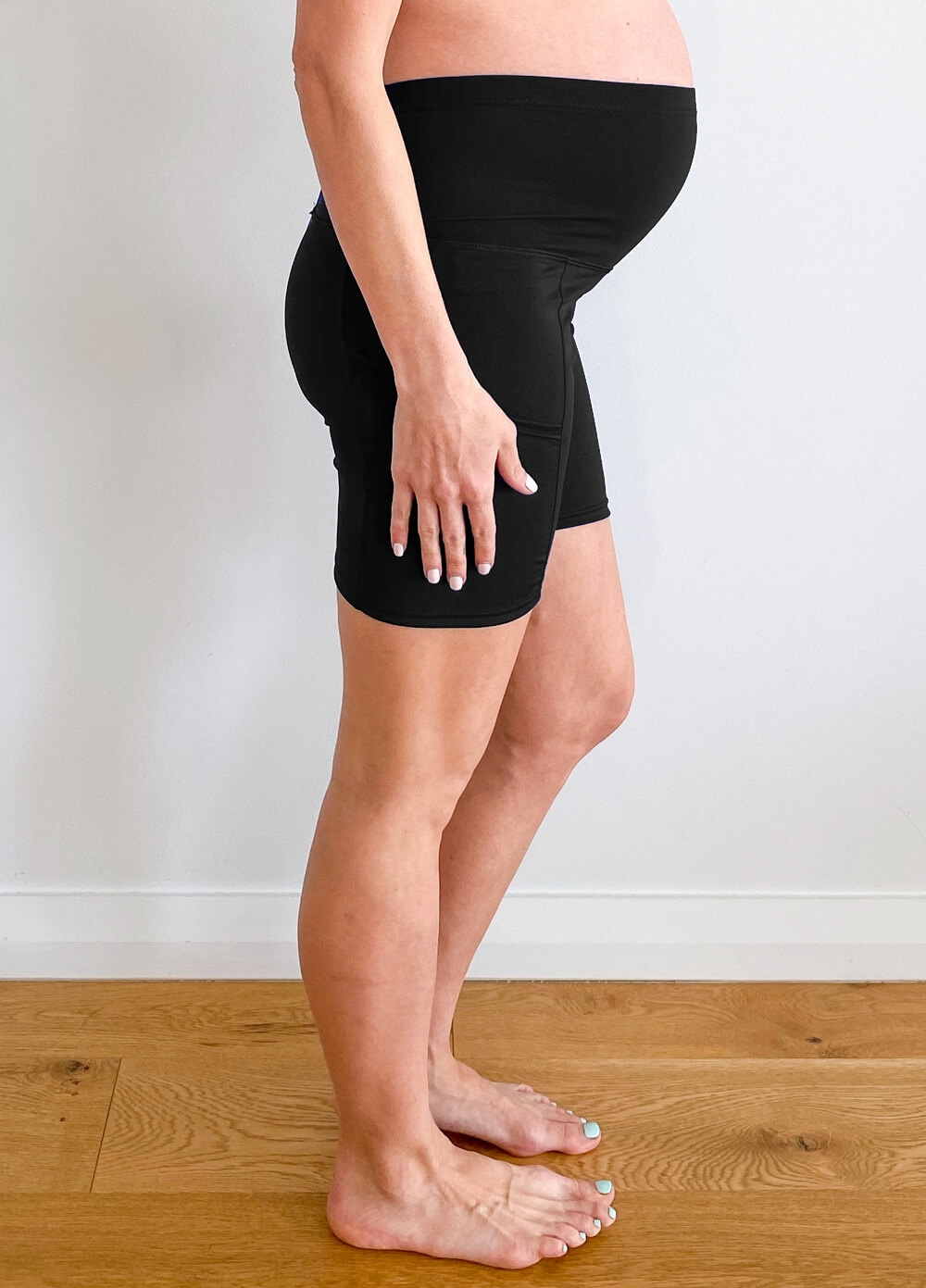 Queen Bee - Ellyse Maternity Active Bike Shorts in Black