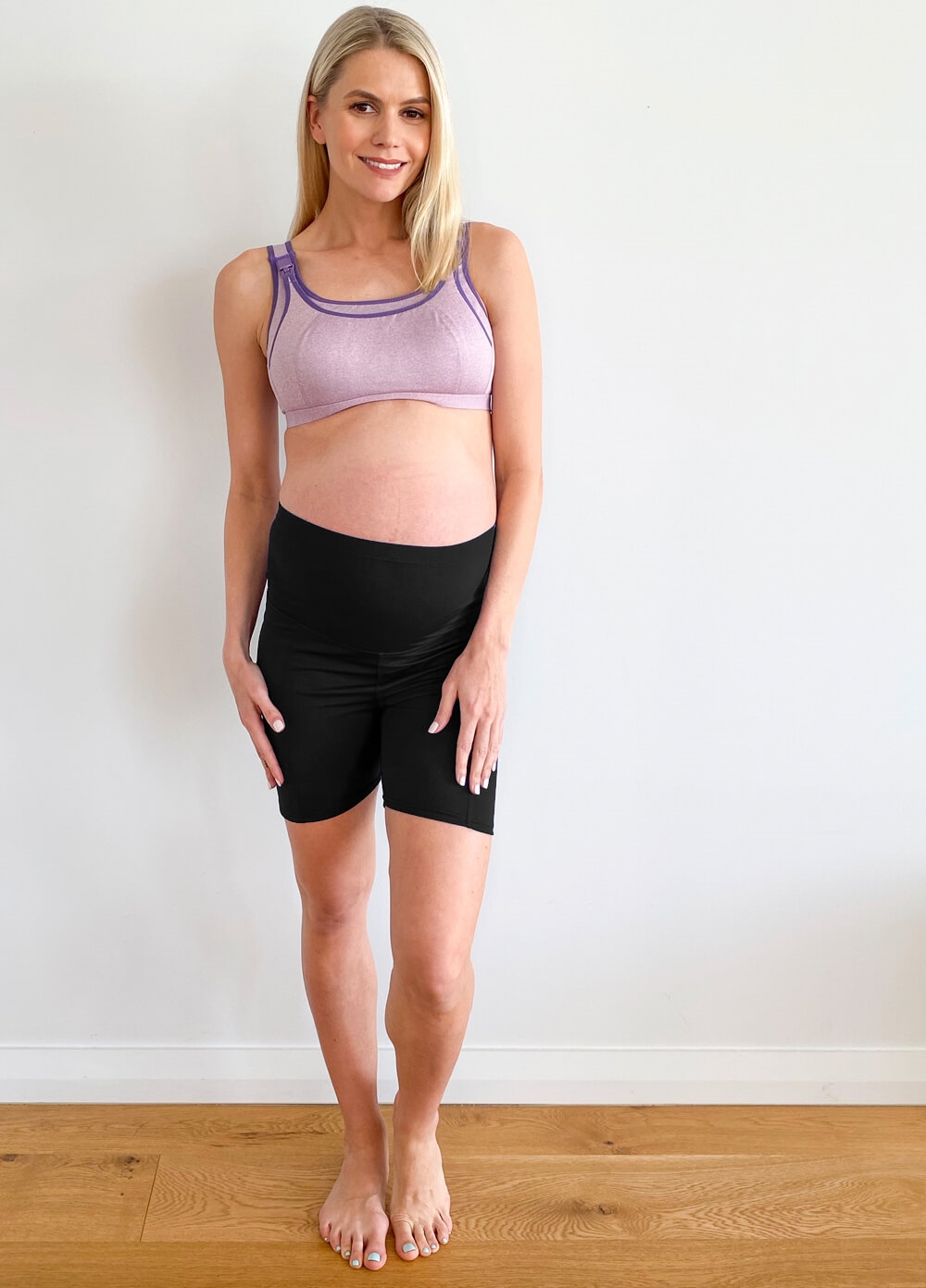 Queen Bee - Ellyse Maternity Active Bike Shorts in Black