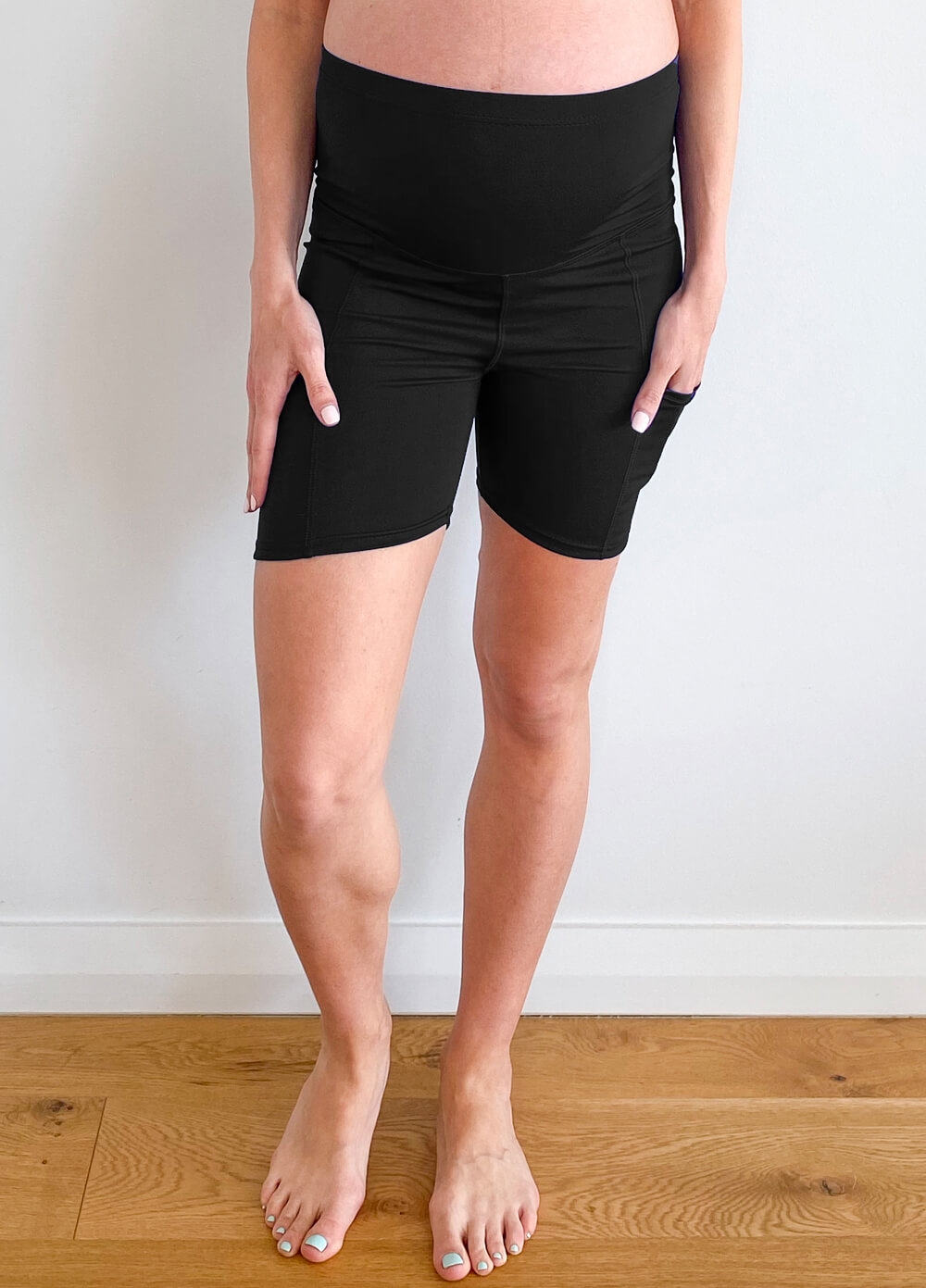 Queen Bee - Ellyse Maternity Active Bike Shorts in Black