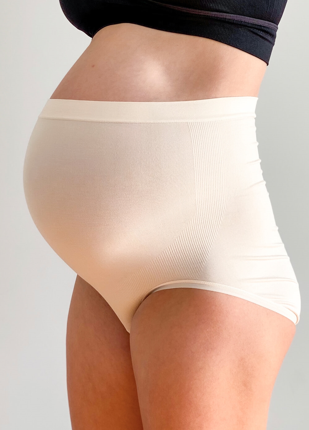 Queen Bee - Kenzie Seamless Over Bump Maternity Briefs in Nude