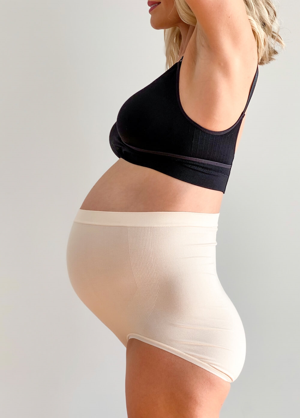 Queen Bee - Kenzie Seamless Over Bump Maternity Briefs in Nude