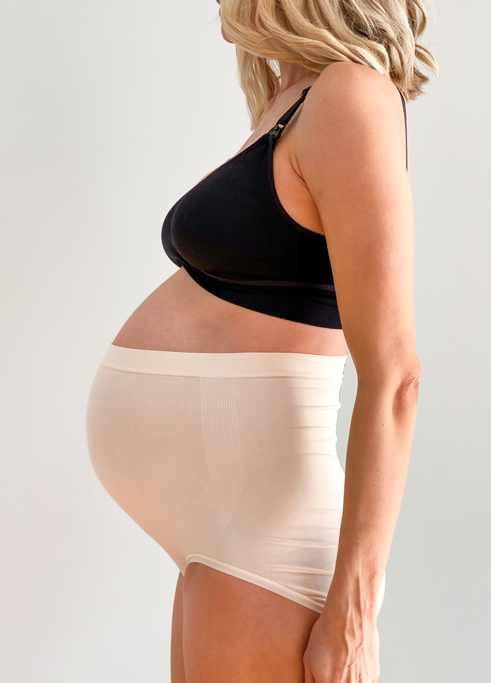 Queen Bee - Kenzie Seamless Over Bump Maternity Briefs in Nude