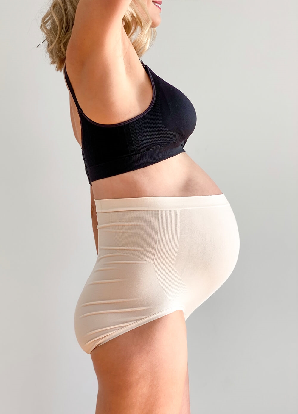 Queen Bee - Kenzie Seamless Over Bump Maternity Briefs in Nude