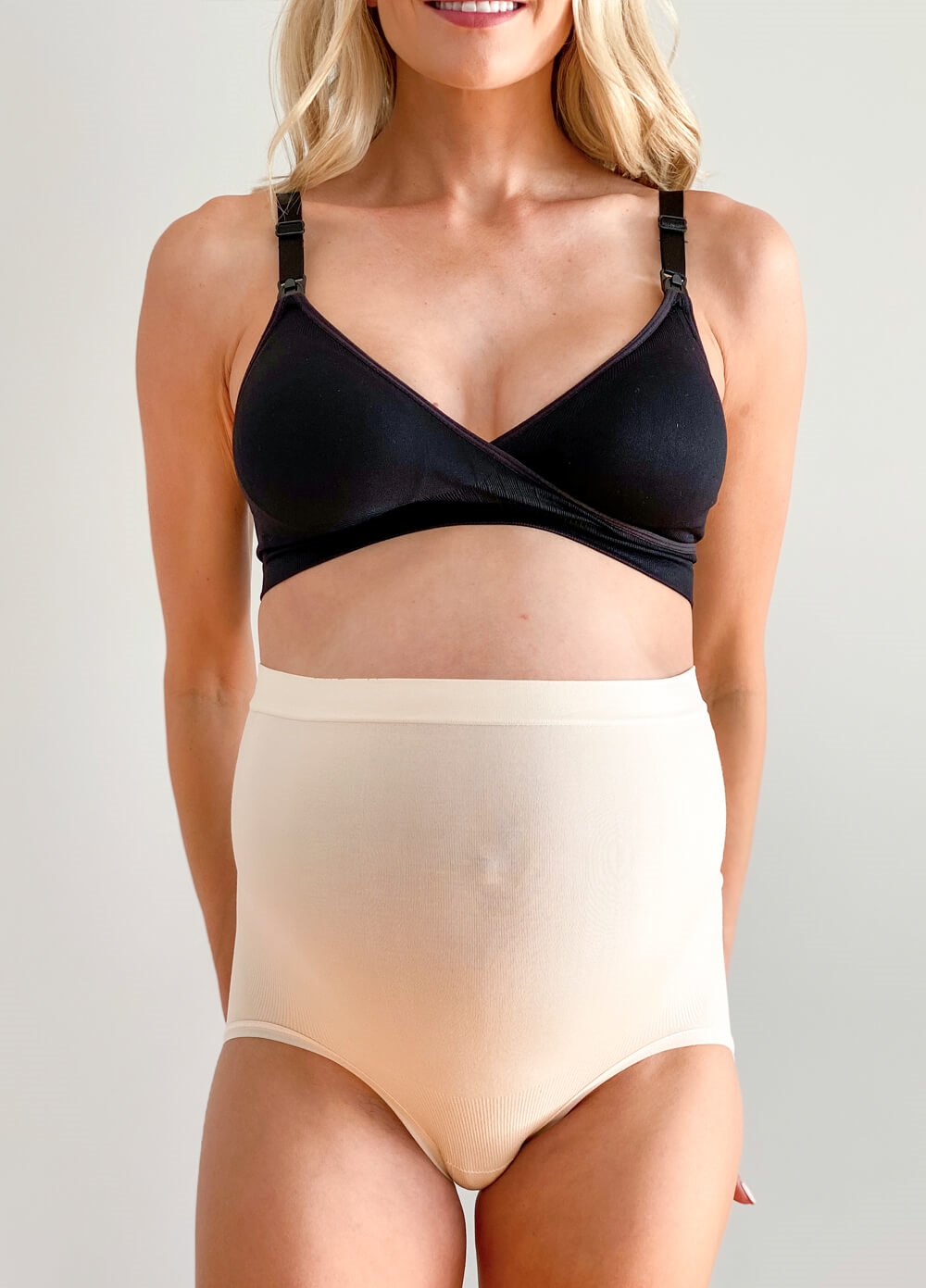 Queen Bee - Kenzie Seamless Over Bump Maternity Briefs in Nude