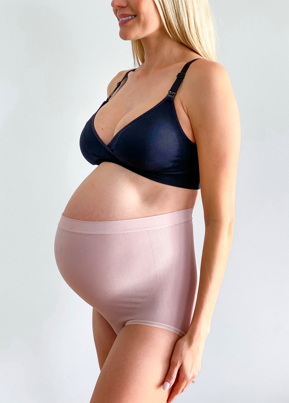 Queen Bee - Kenzie Seamless Over Bump Maternity Briefs in Pink