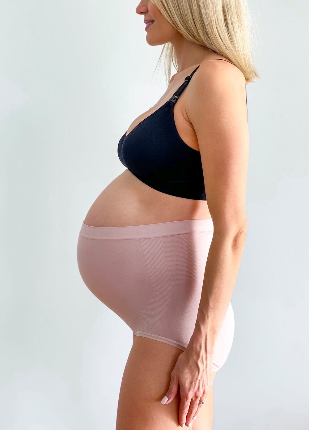 Queen Bee - Kenzie Seamless Over Bump Maternity Briefs in Pink