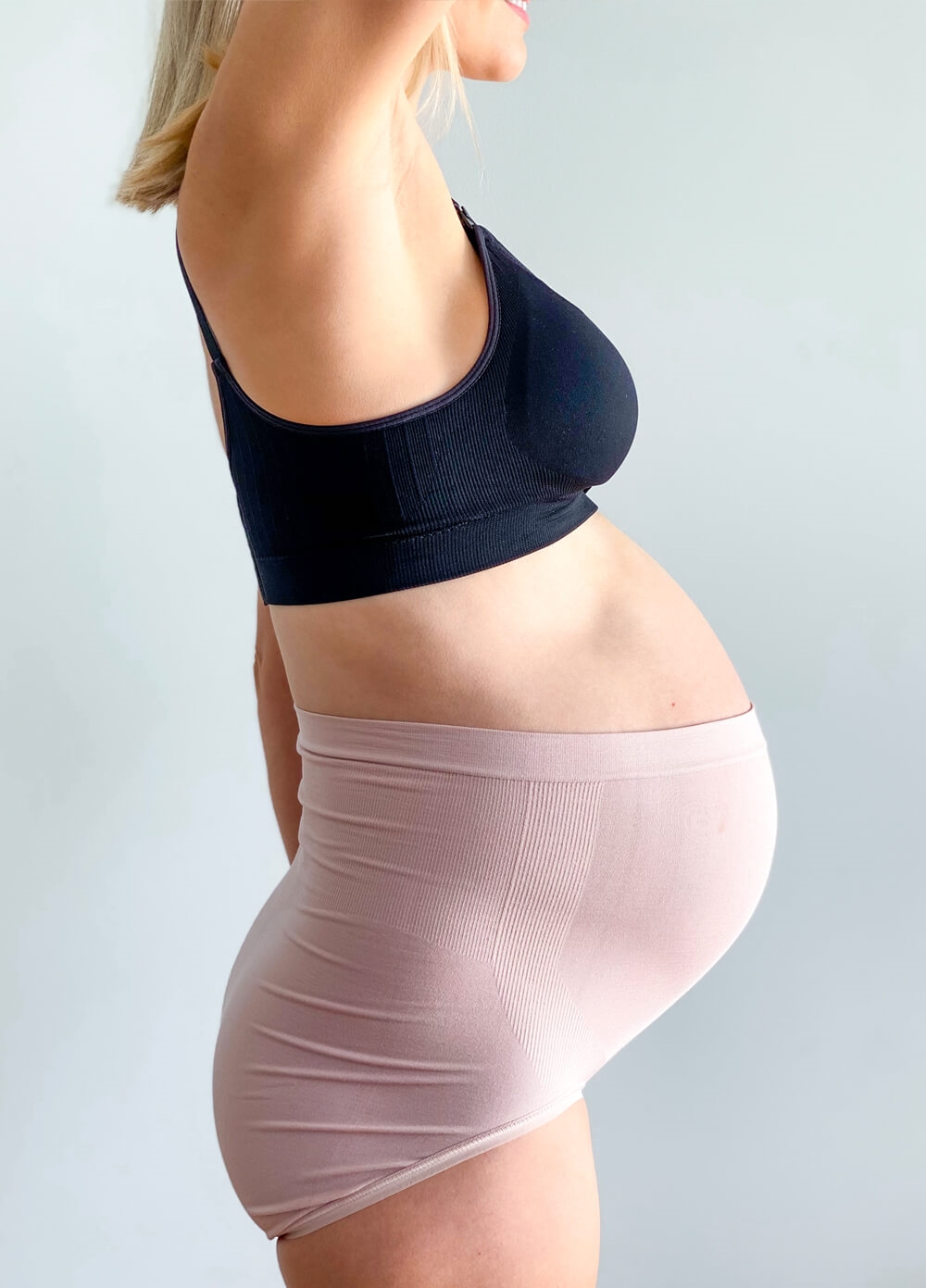 Queen Bee - Kenzie Seamless Over Bump Maternity Briefs in Pink