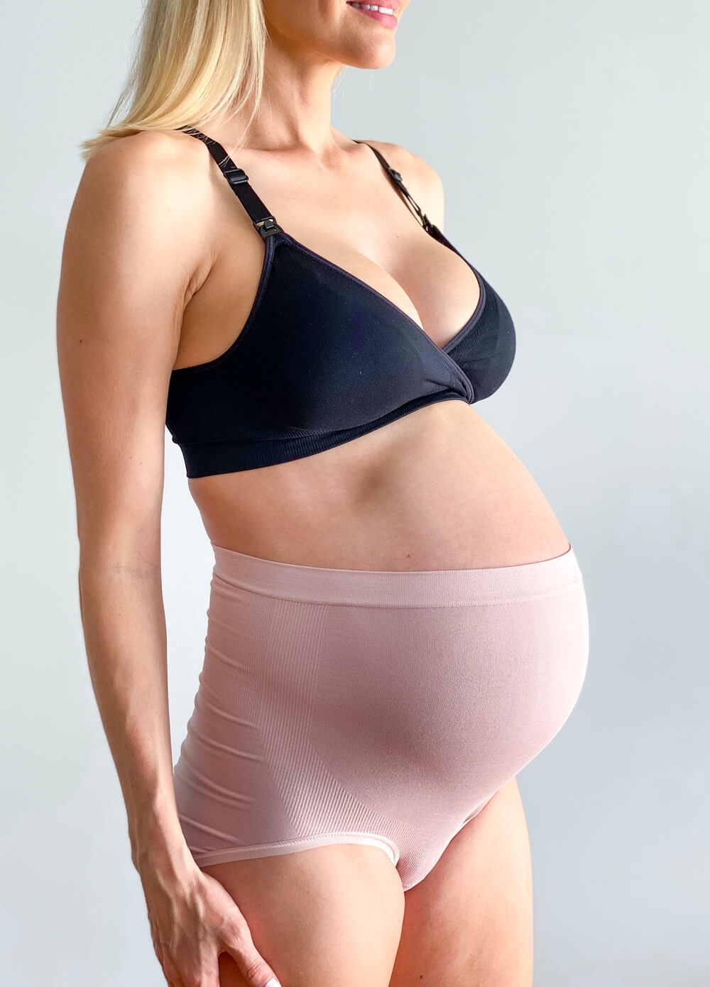 Queen Bee - Kenzie Seamless Over Bump Maternity Briefs in Pink