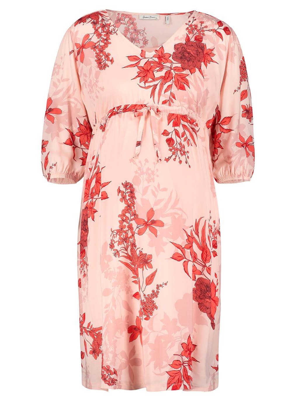 Queen mum - Austin Red Floral Maternity Dress | Queen Bee