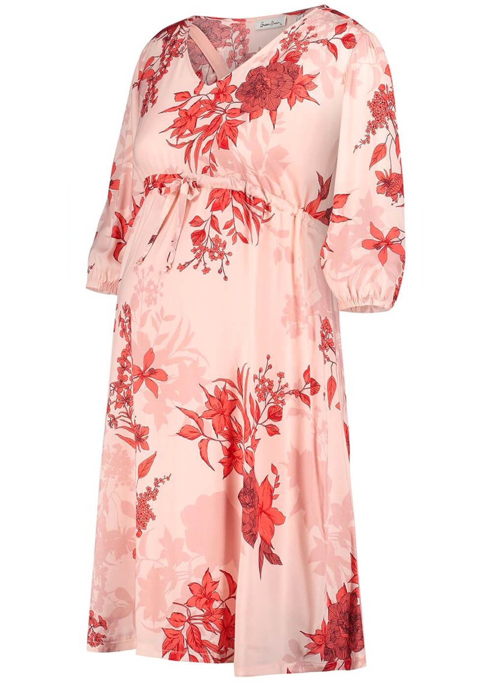 Queen mum - Austin Red Floral Maternity Dress | Queen Bee