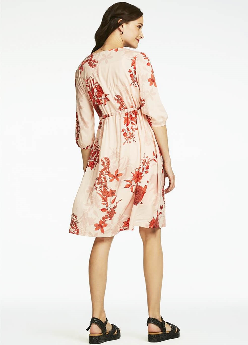 Queen mum - Austin Red Floral Maternity Dress | Queen Bee