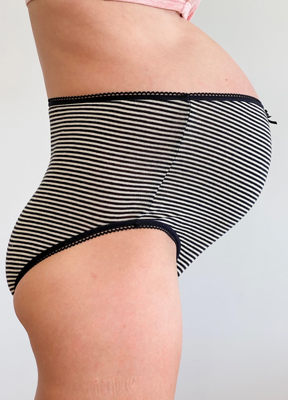 Queen Bee - Evelina 3-pack Maternity Briefs in Black Stripes