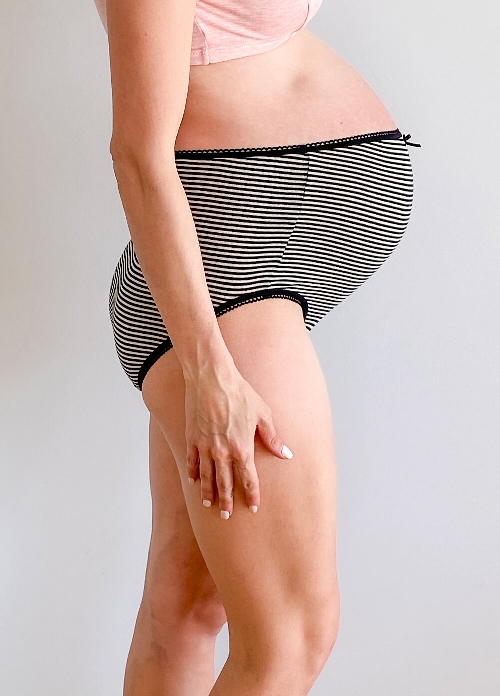 Queen Bee - Evelina 3-pack Maternity Briefs in Black Stripes