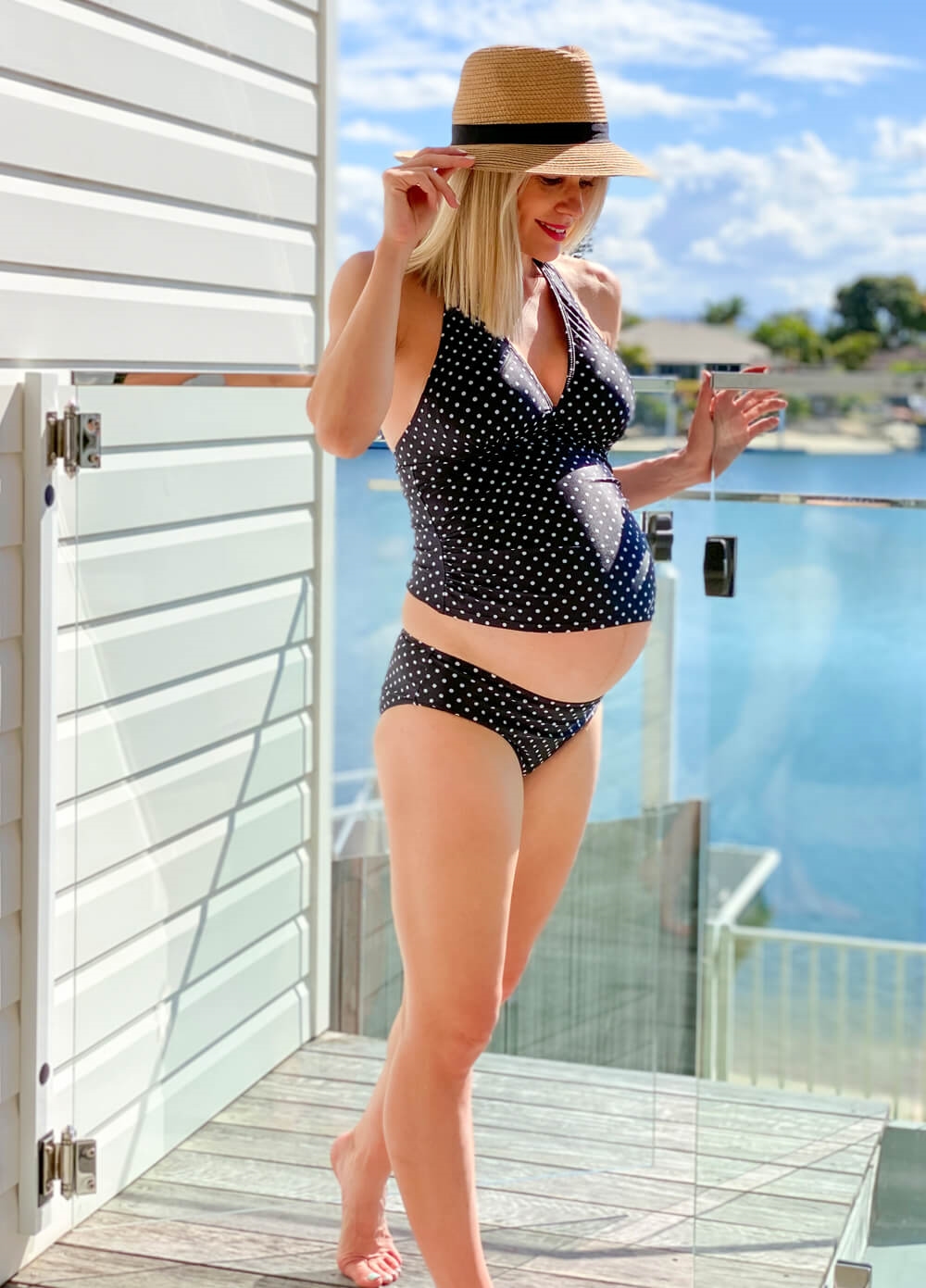 Lait & Co - Olina Polkadot Maternity Pregnancy Tankini Set