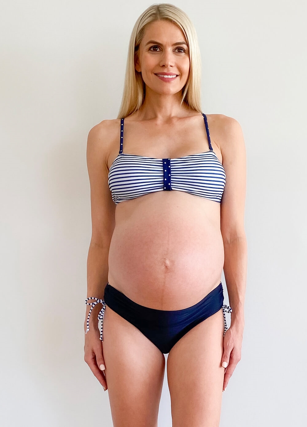 Lait & Co - Malia Maternity Bikini Set in Blue Stripe | Queen Bee