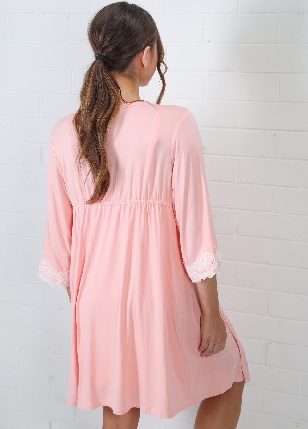 Lait & Co - Nadaleine Maternity Nightie & Robe Set in Pink