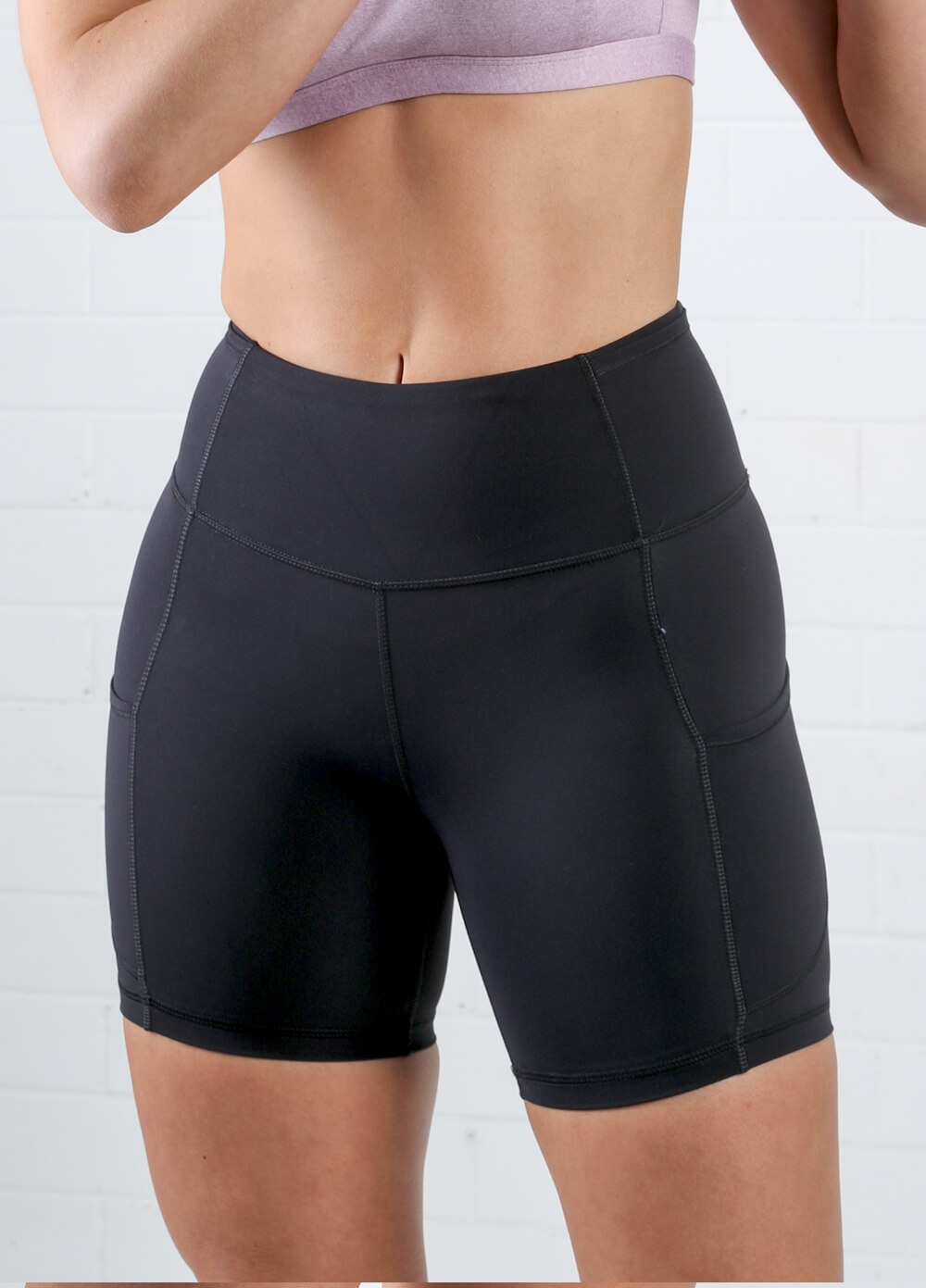 Queen Bee - Mama Ultimate Pocket Active Postpartum Short in Black