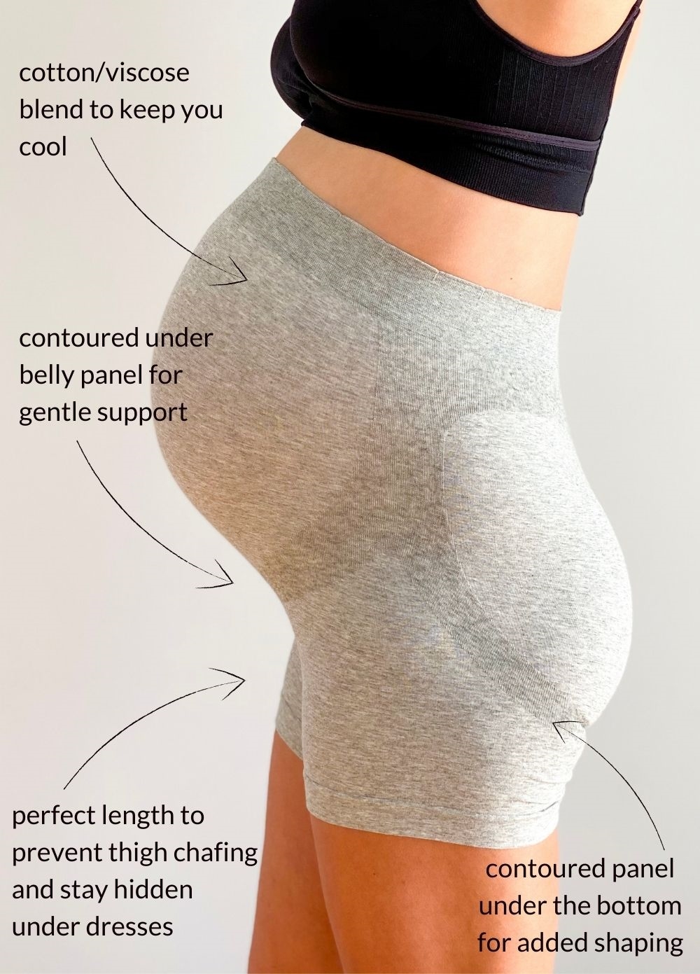 Queen Bee - Katie Over Bump Maternity Underwear Shorts in Nude