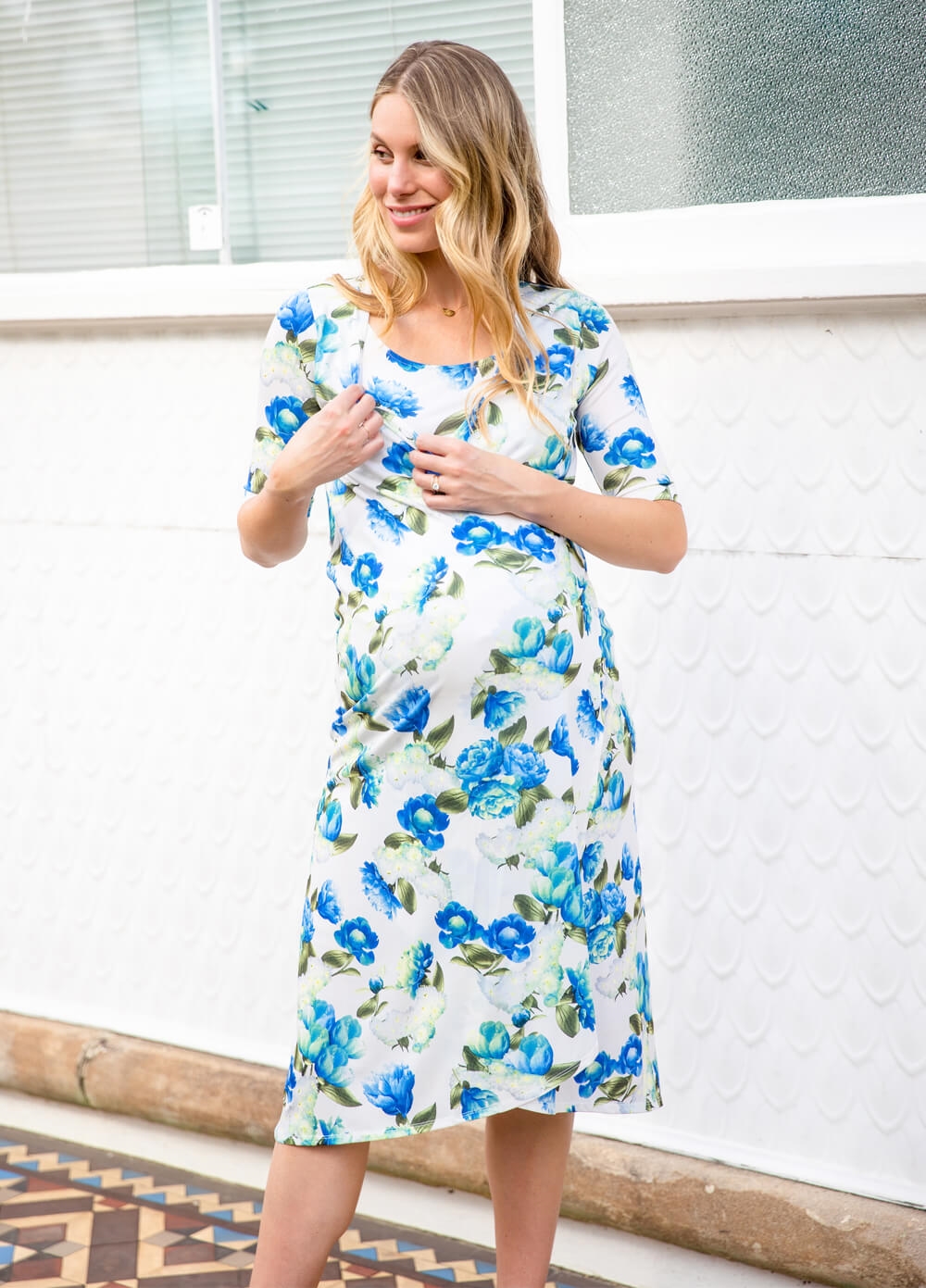 Floressa - Cadence Pregnancy & Nursing Wrap Dress - Queen Bee