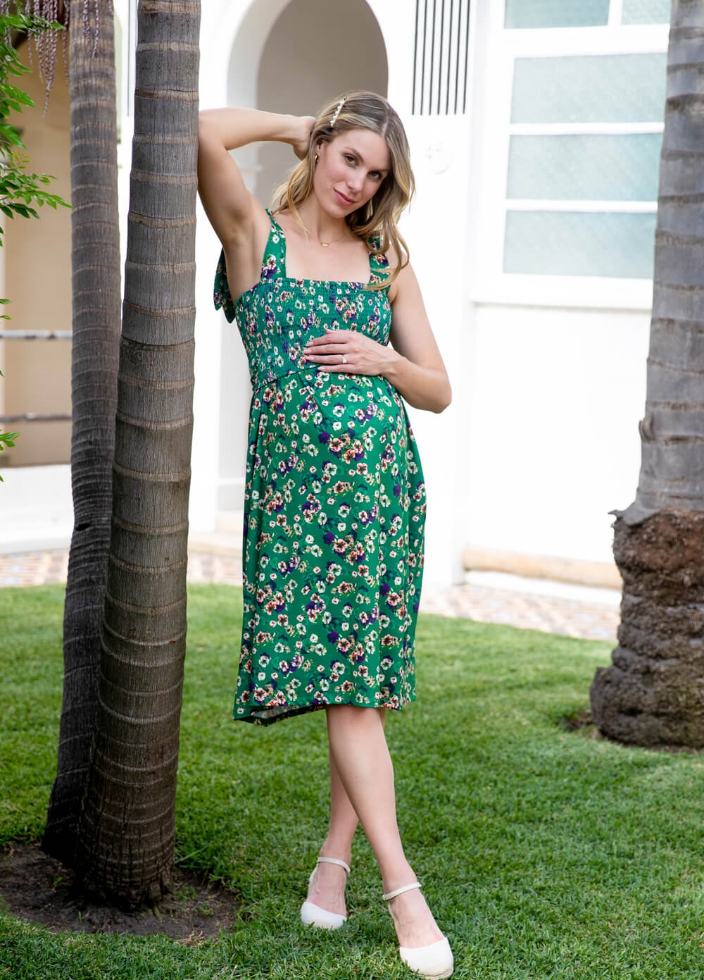 Floressa - Carli Smocked Maternity Nursing Dress | Queen Bee