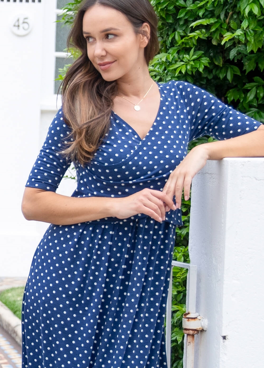 Floressa - Kenna Crossover Maternity Nursing Maxi Dress | Queen Bee