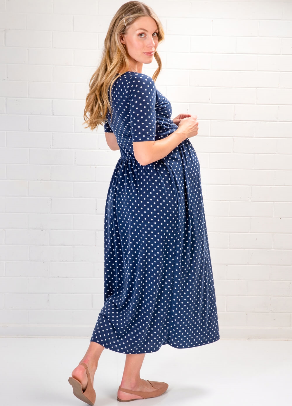 Floressa - Kenna Crossover Maternity Nursing Maxi Dress | Queen Bee