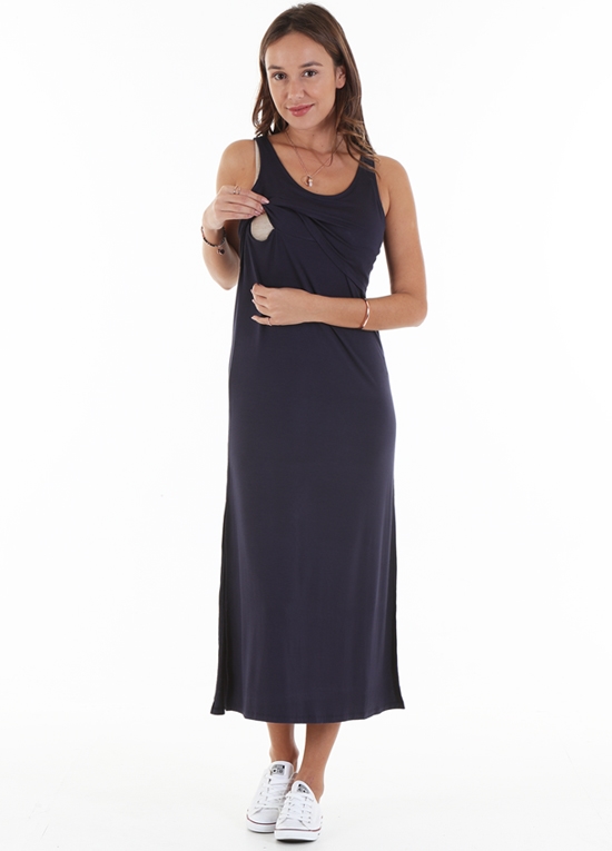 Armani Layered Nursing Maxi Dress by Trimester Clothing