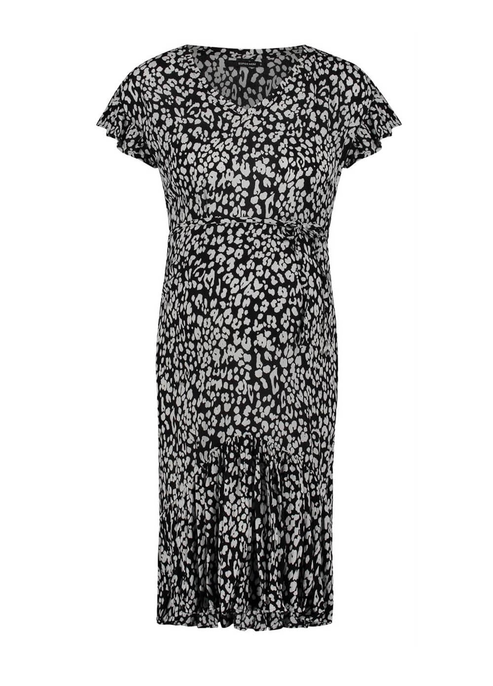 Supermom - Black Leopard Print Maternity Dress | Queen Bee